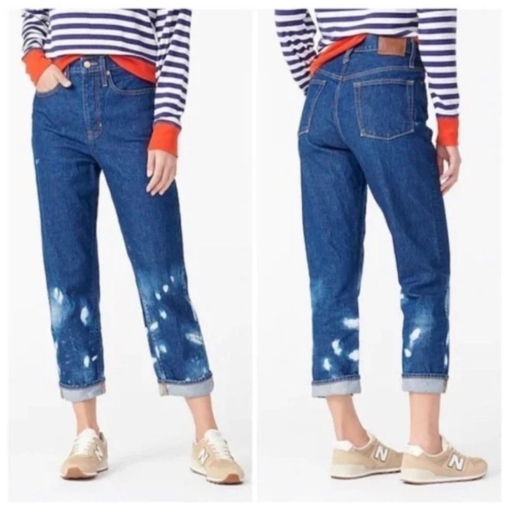 J.Crew Slouchy Boyfriend Jean Outlaw Wash AQ820 Size 26 Bleached Cropped